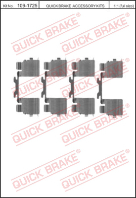 109-1725 QUICK BRAKE Комплектующие, колодки дискового тормоза