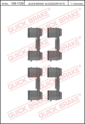 109-1726 QUICK BRAKE Комплектующие, колодки дискового тормоза