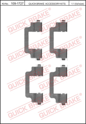 Комплектующие, колодки дискового тормоза QUICK BRAKE 109-1727