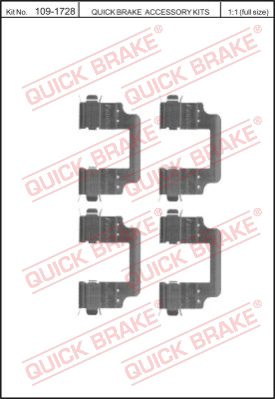 Комплектующие, колодки дискового тормоза QUICK BRAKE 109-1728