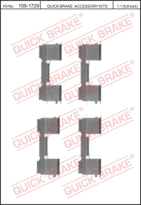 109-1729 QUICK BRAKE Комплектующие, колодки дискового тормоза