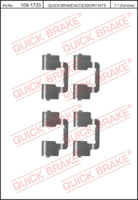 Комплектующие колодок дискового тормоза QUICK BRAKE 109-1733