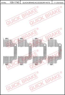 109-1740 QUICK BRAKE Комплект монтажный тормозных колодок