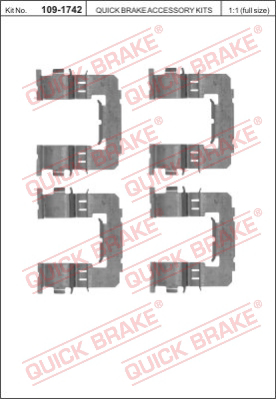 Комплект монтажный тормозных колодок QUICK BRAKE 109-1742