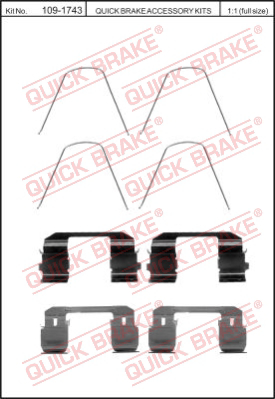Комплектующие колодок дискового тормоза QUICK BRAKE 109-1743