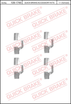 Комплектующие колодок дискового тормоза QUICK BRAKE 109-1749