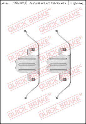 109-1751 QUICK BRAKE Комплектующие, колодки дискового тормоза