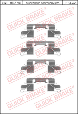 109-1769 QUICK BRAKE Комплектующие, колодки дискового тормоза