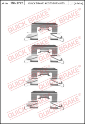 109-1772 QUICK BRAKE Комплект монтажный тормозных колодок