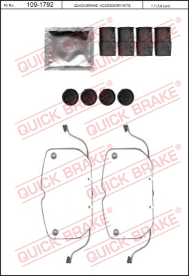 Комплектующие колодок дискового тормоза QUICK BRAKE 109-1792