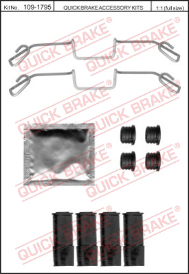 Комплектующие колодок дискового тормоза QUICK BRAKE 109-1795