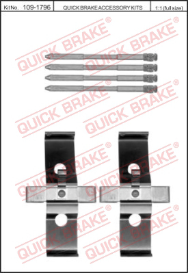 109-1796 QUICK BRAKE Комплектующие, колодки дискового тормоза