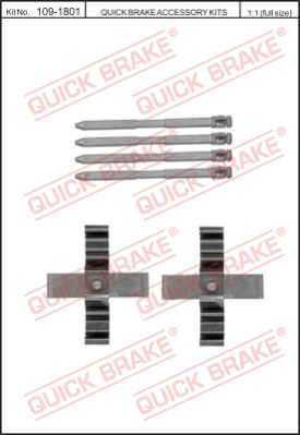 109-1801 QUICK BRAKE Комплект монтажный тормозных колодок