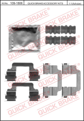 109-1806 QUICK BRAKE Комплектующие, колодки дискового тормоза