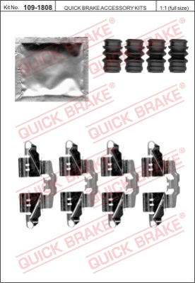 Комплектующие, колодки дискового тормоза QUICK BRAKE 109-1808