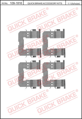 Комплектующие колодок дискового тормоза QUICK BRAKE 109-1816