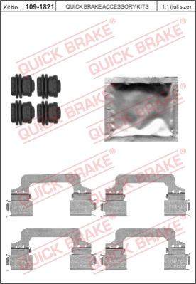 109-1821 QUICK BRAKE Комплект монтажный тормозных колодок