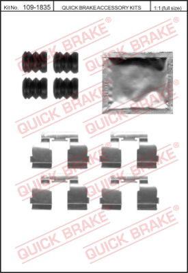 109-1835 QUICK BRAKE Комплектующие, колодки дискового тормоза