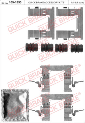 109-1853 QUICK BRAKE Комплектующие, колодки дискового тормоза