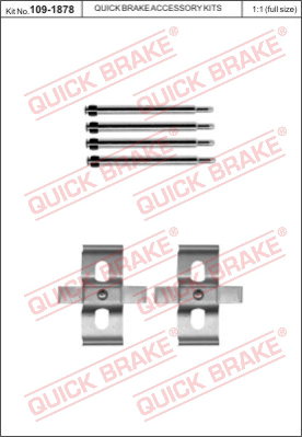 Комплектующие колодок дискового тормоза QUICK BRAKE 109-1878