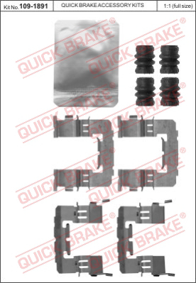 Комплектующие колодок дискового тормоза QUICK BRAKE 109-1891