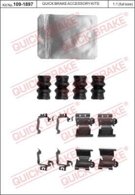 Комплектующие колодок дискового тормоза QUICK BRAKE 109-1897