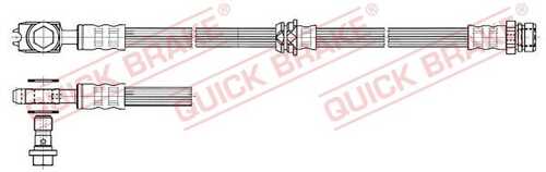 Шланг тормозной передний QUICK BRAKE 50.832X