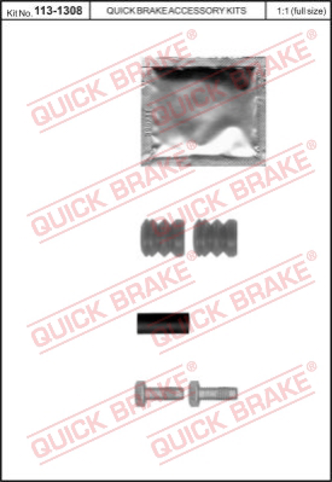 113-1308 QUICK BRAKE Ремкомплект крепежа суппорта