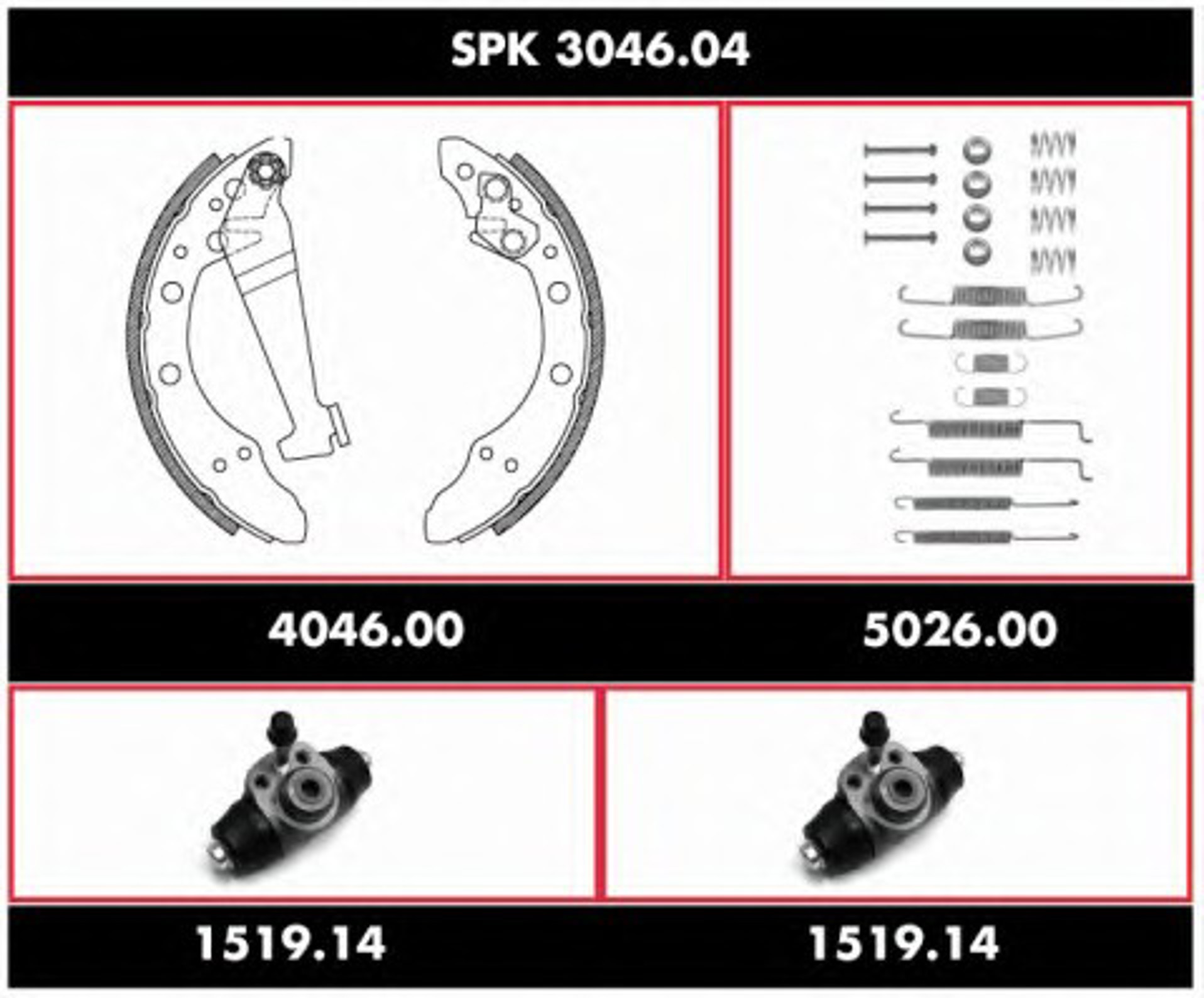 Комплект тормозов барабанный тормозной механизм REMSA SPK 3046.04