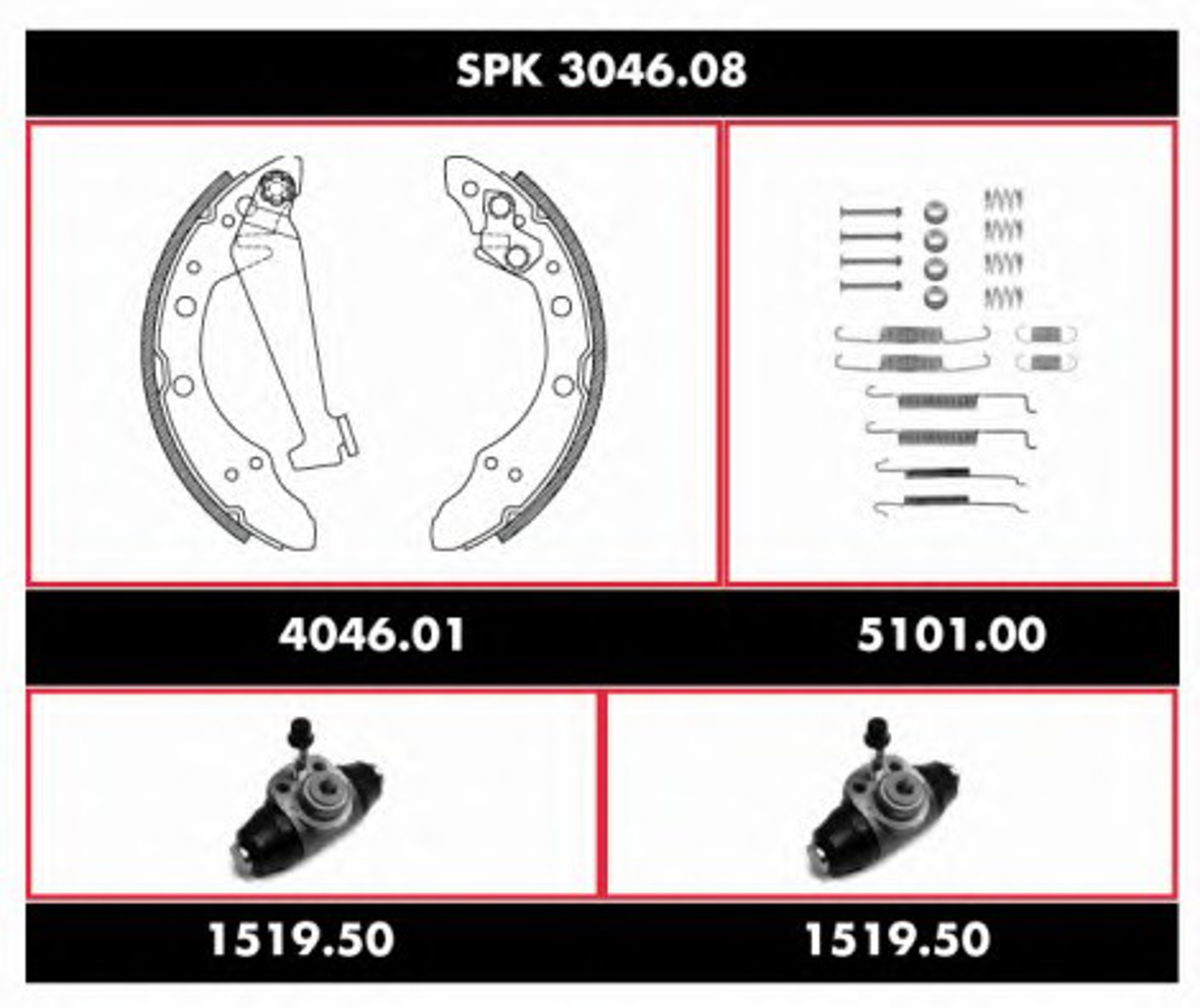 SPK 3046.08 REMSA Комплект тормозов, барабанный тормозной механизм