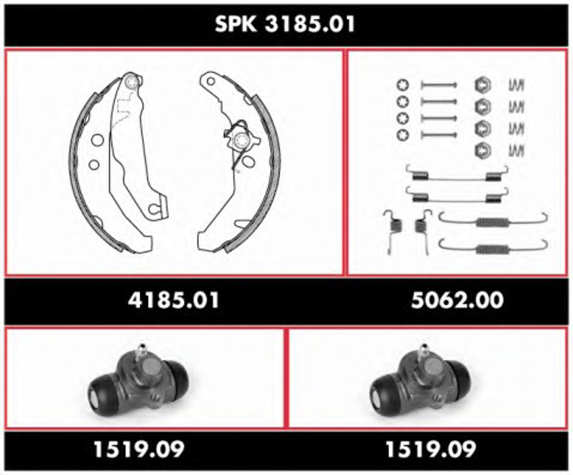 SPK 3185.01 REMSA Комплект тормозов, барабанный тормозной механизм