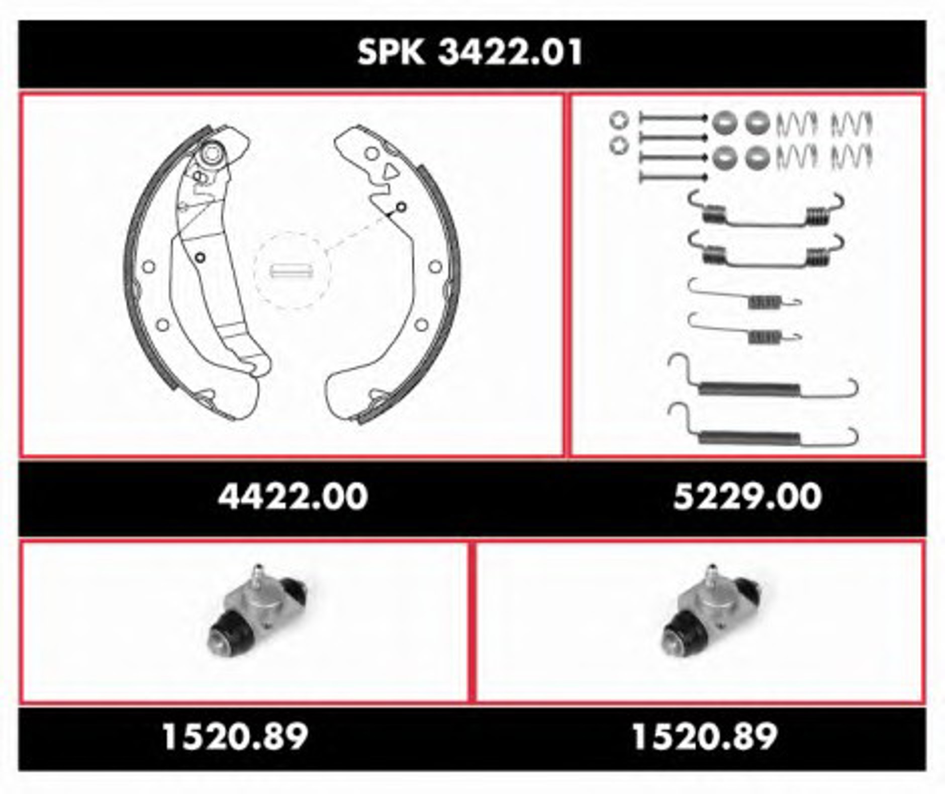 Комплект тормозов барабанный тормозной механизм REMSA SPK 3422.01