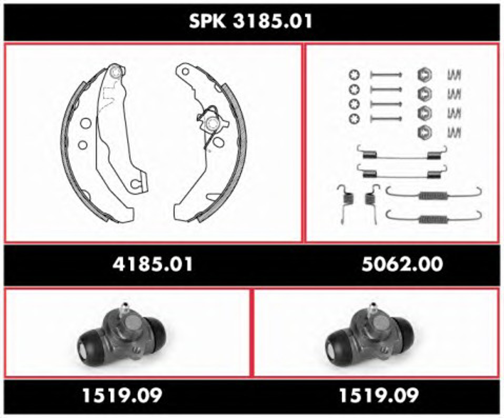 Комплект тормозов барабанный тормозной механизм ROADHOUSE SPK 3185.01
