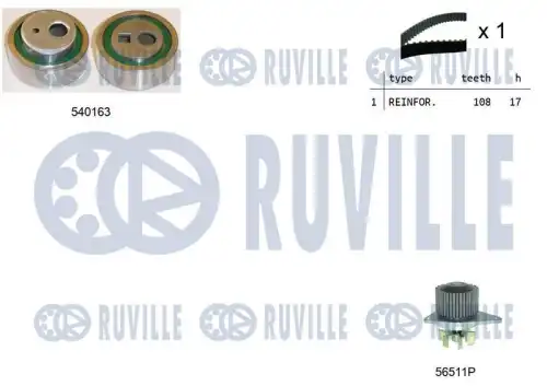 Ремкомплект грм /с помпой/ RUVILLE 5503281