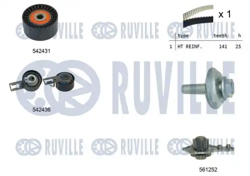 5503681 RUVILLE Ремкомплект ГРМ /с помпой/