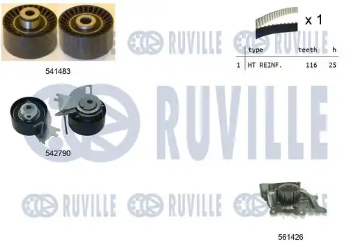Ремкомплект грм /с помпой/ RUVILLE 5504271