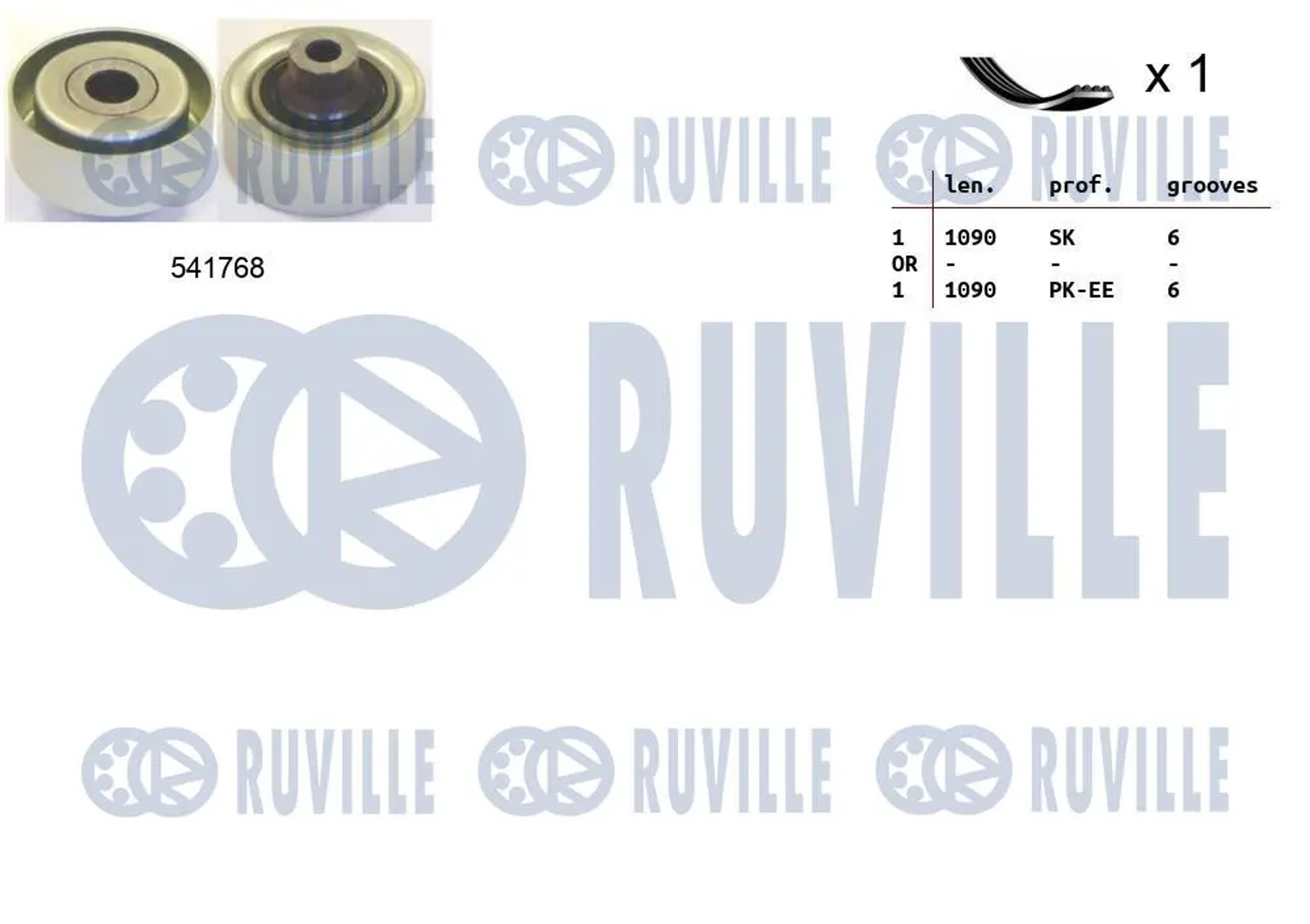 Комплект поликлинового ремня RUVILLE 570075