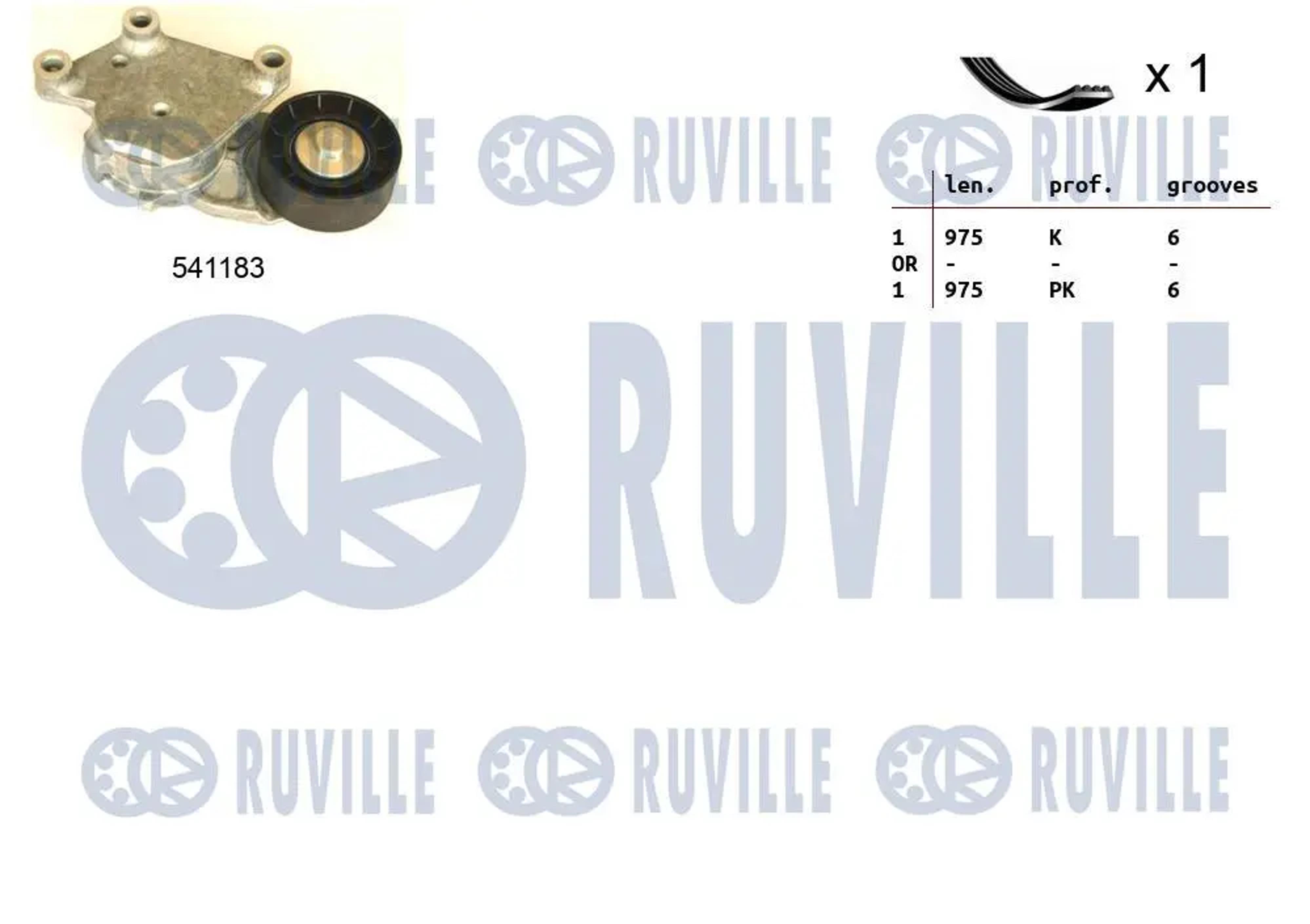 Комплект поликлинового ремня RUVILLE 570092