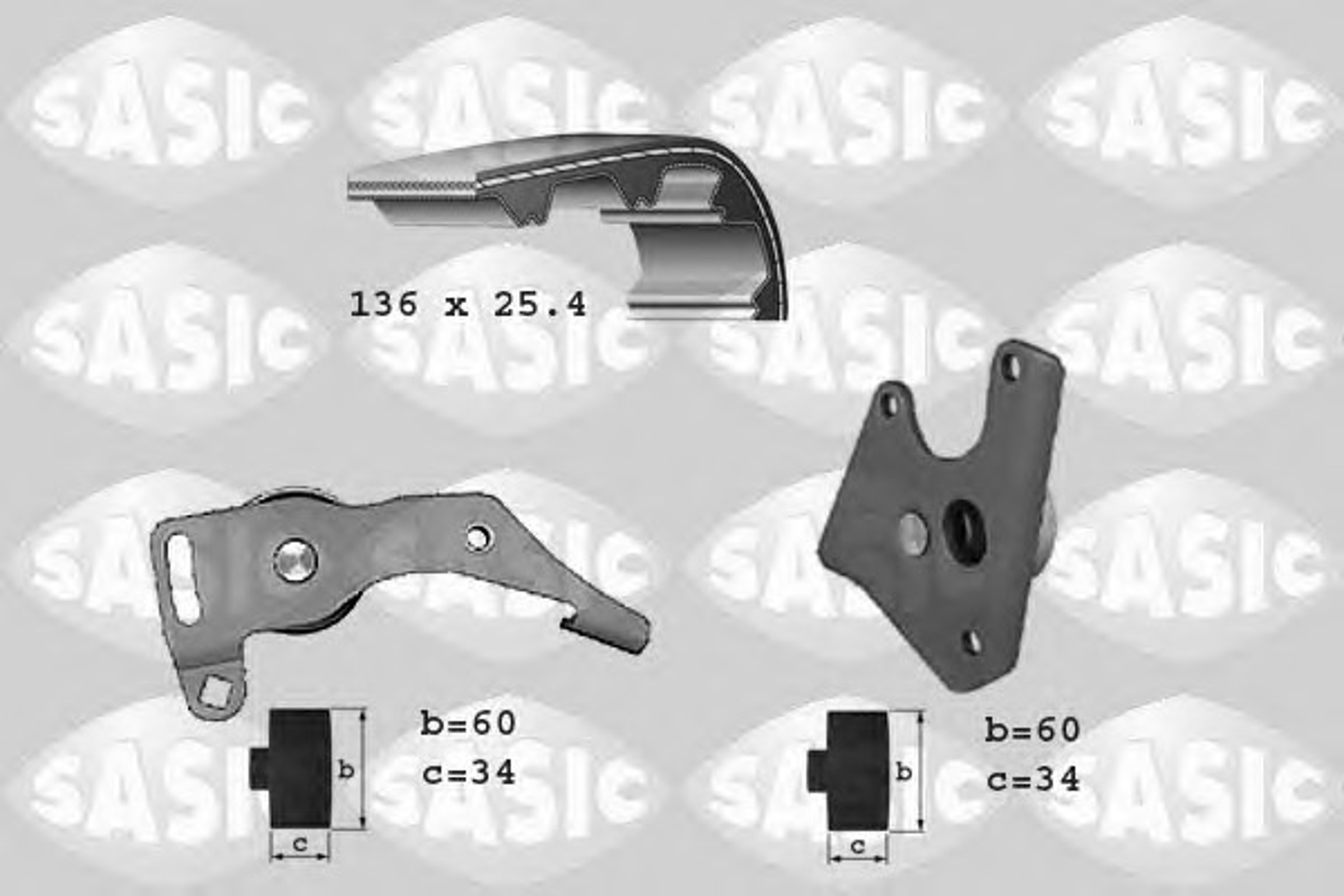 Комплект ремня грм SASIC 1750003
