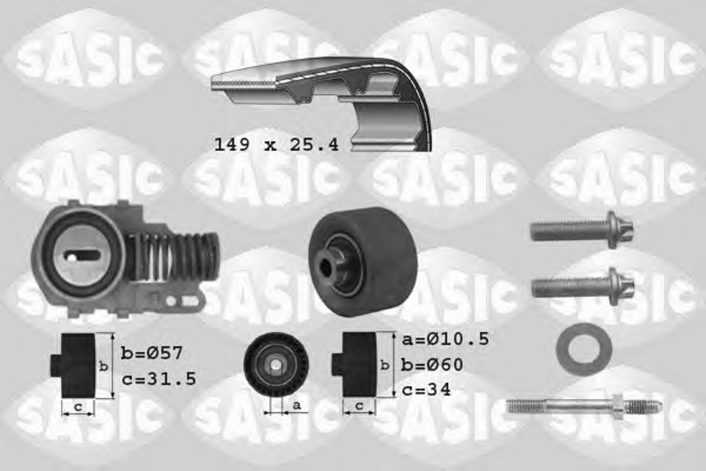 Комплект грм SASIC 1750004