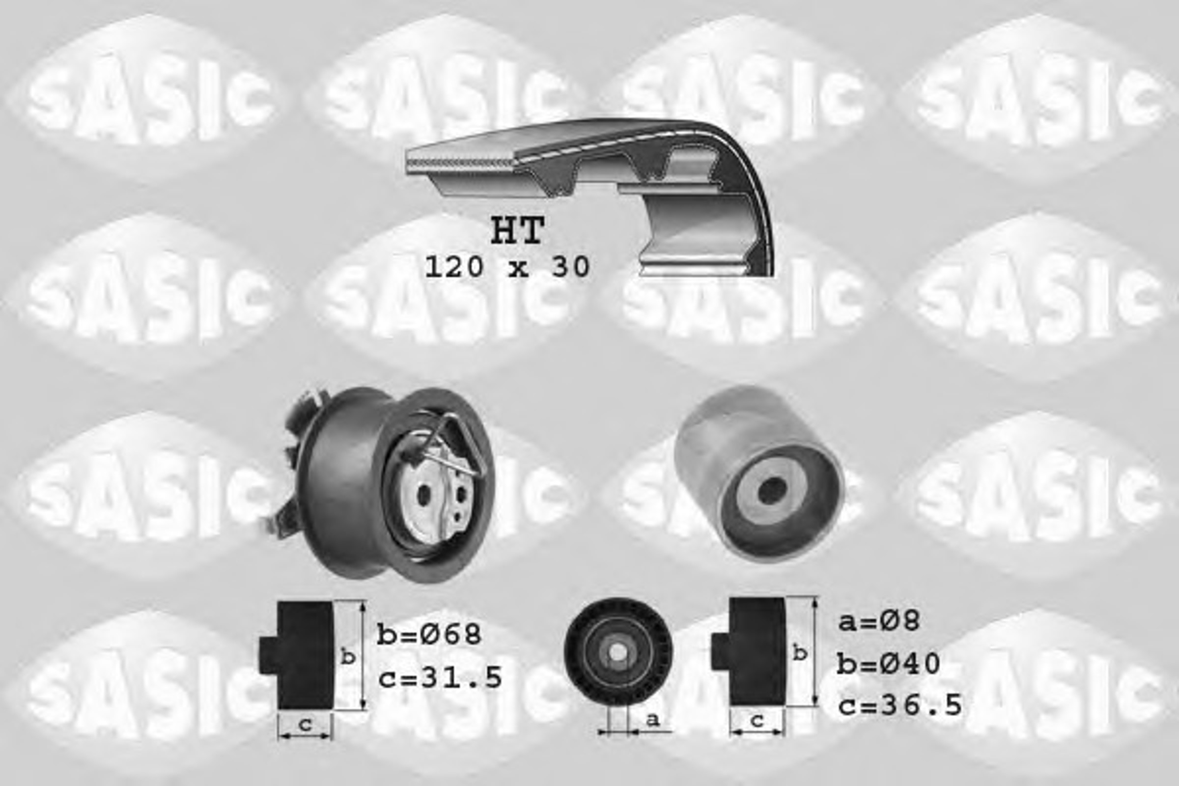 Комплект ремня грм SASIC 1756003