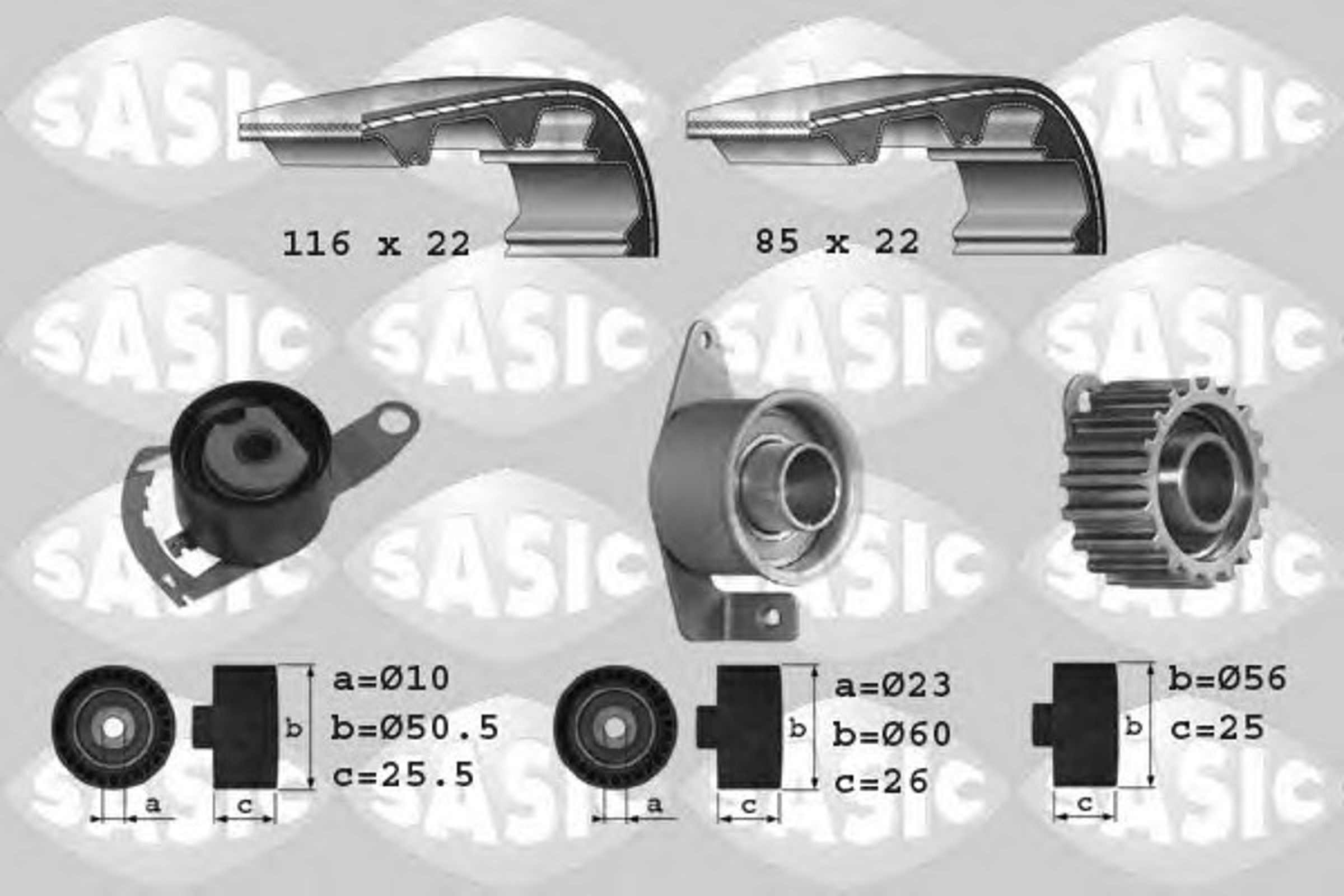 Комплект ремня грм SASIC 1756012