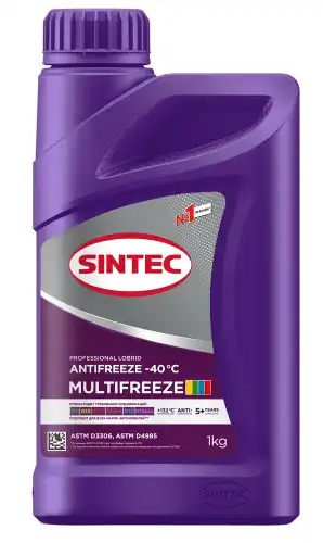 990561 SINTEC Антифриз 1кг - MULTI FREEZE готовый фиолетовый, совместим со всеми видами антифризов, применяется во всех типах двигателей автомобилей