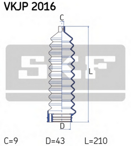 Пыльник рулевой рейки SKF VKJP2016