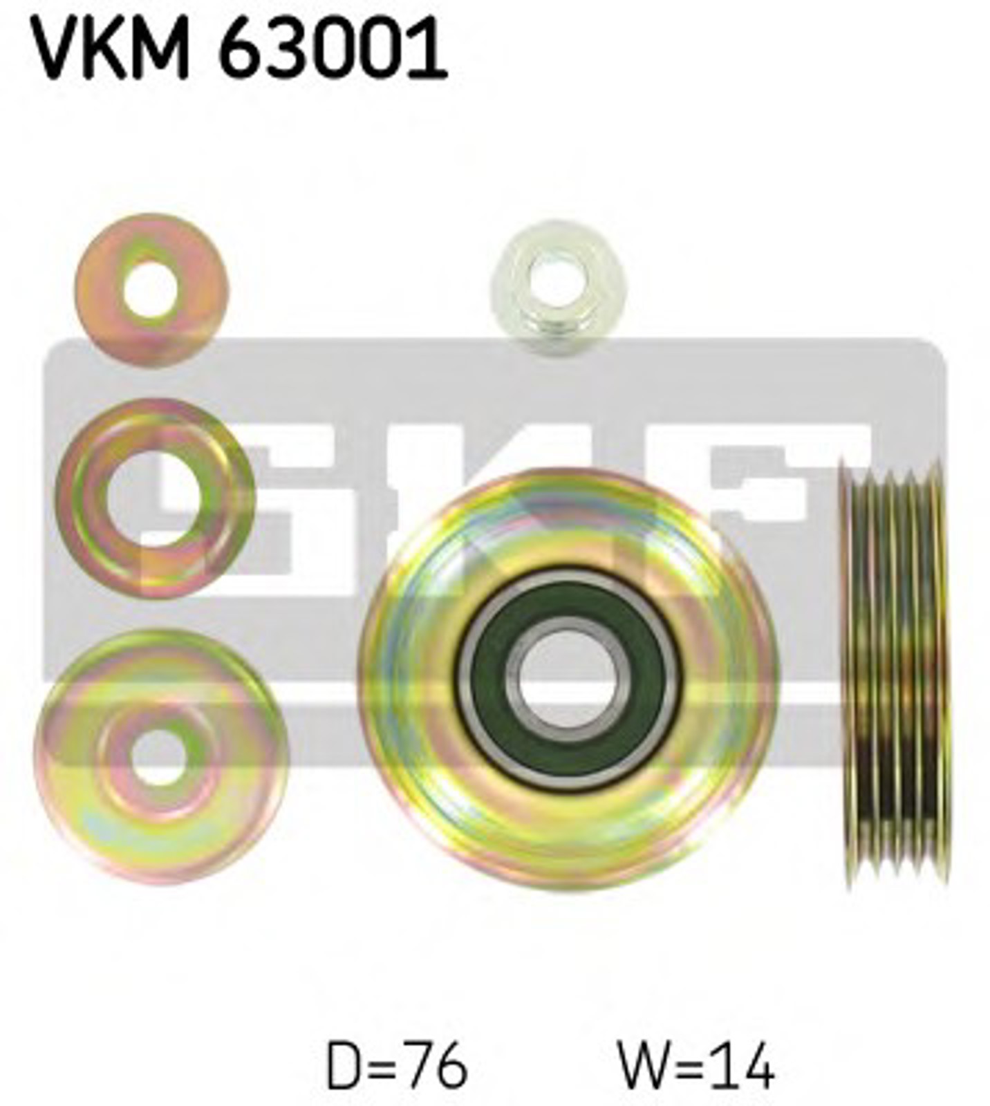 Ролик промежуточный поликлинового ремня SKF VKM63001