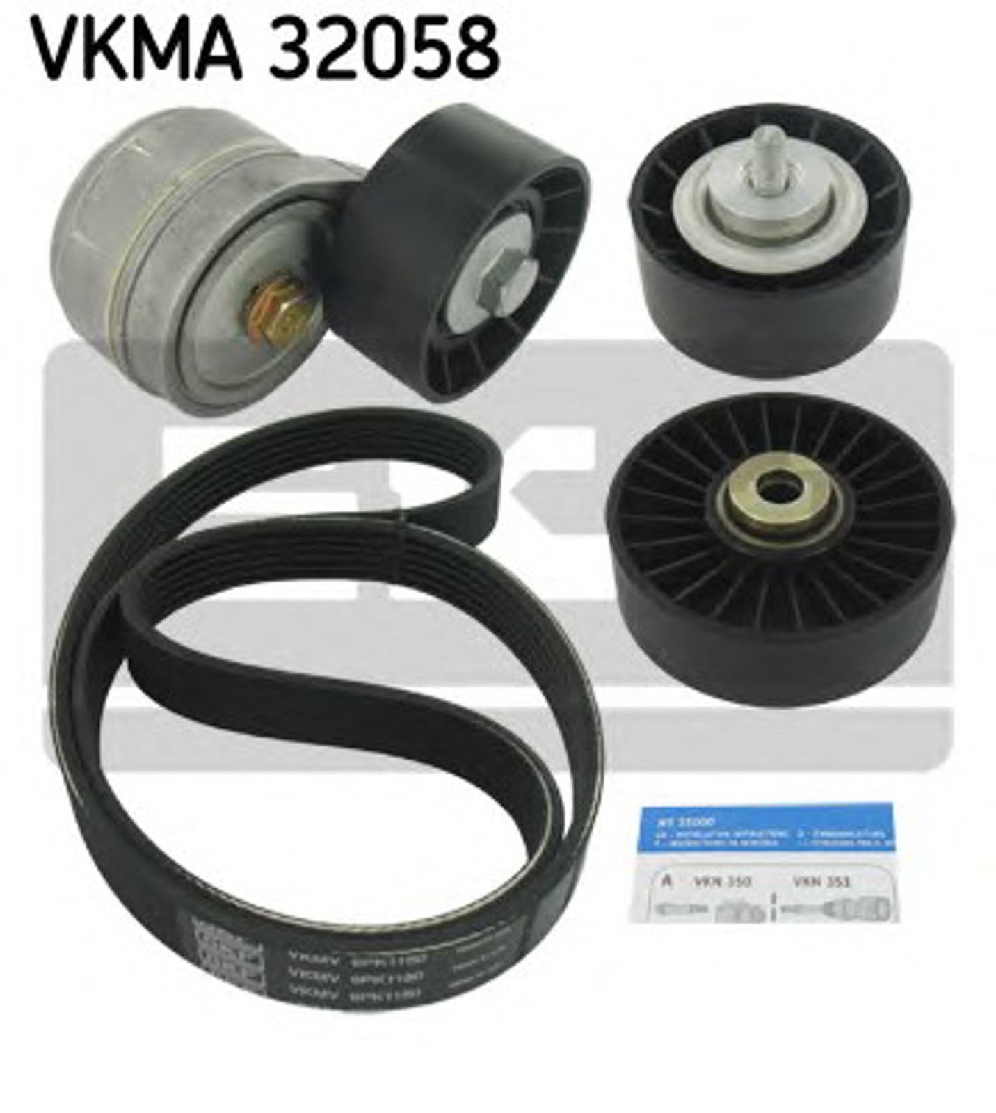 Комплект поликлинового ремня SKF VKMA32058