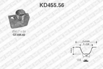 KD455.56 SNR Комплект ремня ГРМ