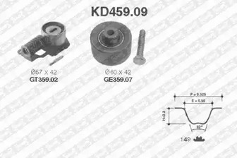 KD459.09 SNR Комплект ремня ГРМ