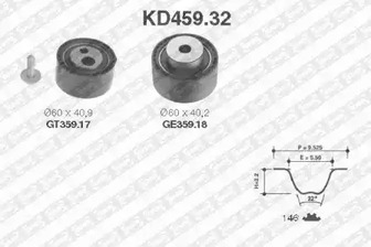 KD459.32 SNR Комплект ремня ГРМ