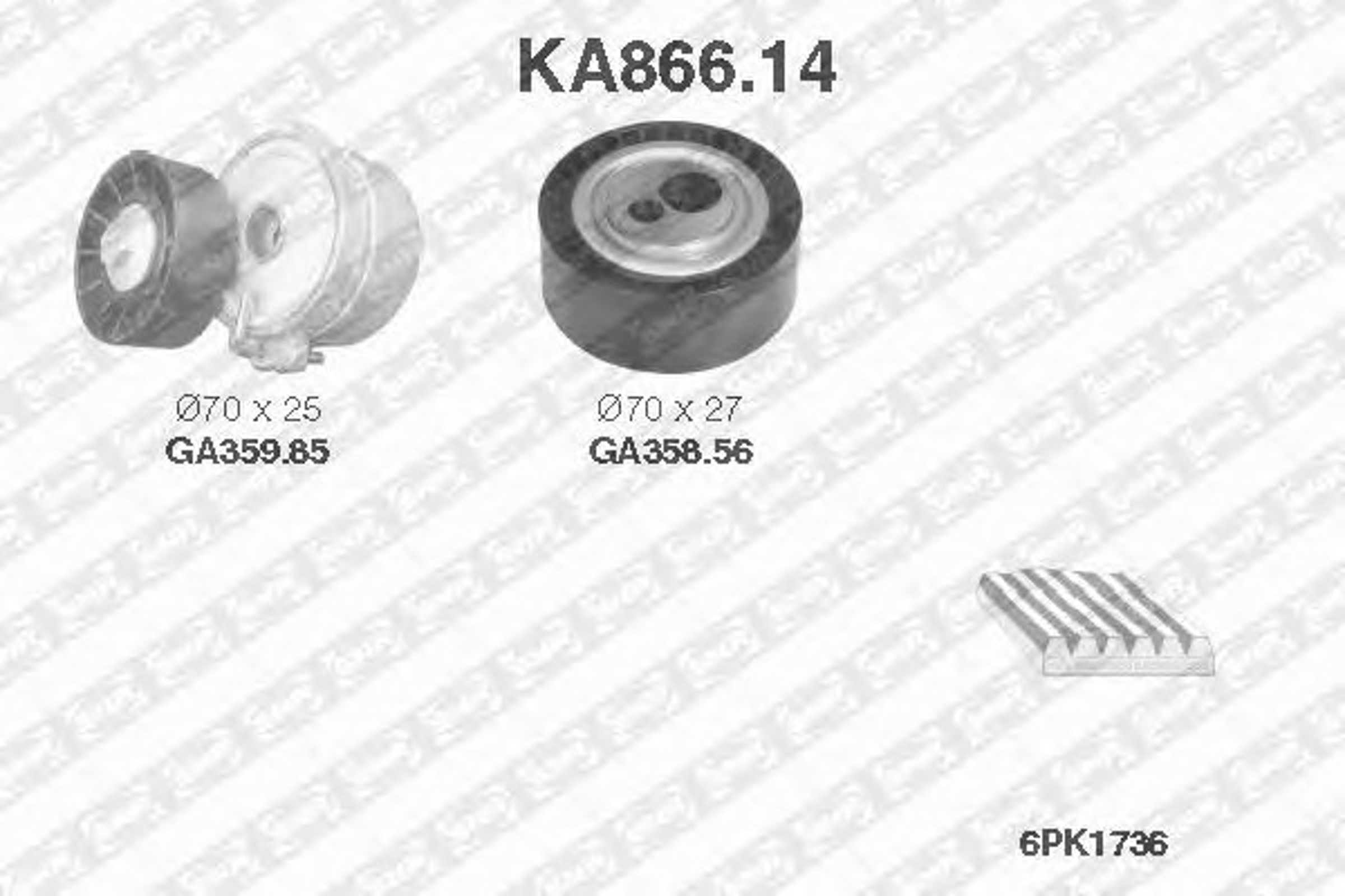 Комплект поликлинового ремня SNR KA866.14
